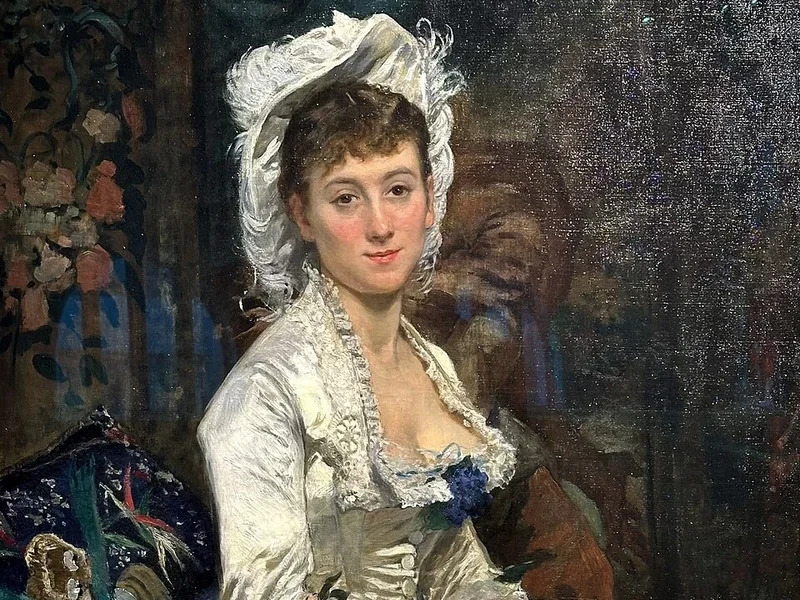 1849-Eva Gonzalès - Ritratto di una giovane donna in bianco